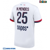 Camisa de Futebol Paris Saint-Germain Nuno Mendes #25 Equipamento Secundário 2025-26 Manga Curta